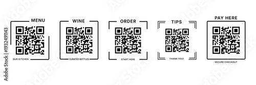 Restaurant QR Code Frame Set for Menu Order and Payment