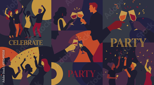 Vibrant Party Scene with Celebrating People.