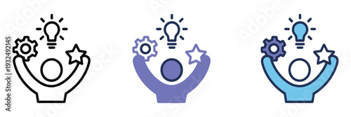 Expertise icon set illustrating professional capability, business skills, knowledge representation, leadership concepts, and clean professional vector design