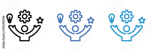 Expertise icon representing professional skills, knowledge, experience, competency symbols, achievement concepts, and modern flat vector illustration