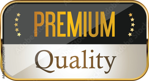 Premium quality label with gold accents and stars