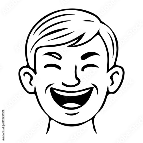 Man Laughing Face Outline