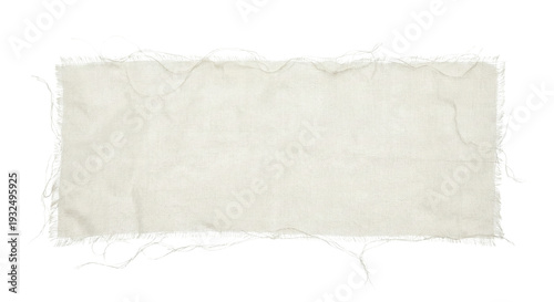 Photos Blank rectangular white linen fabric swatch on transparent background