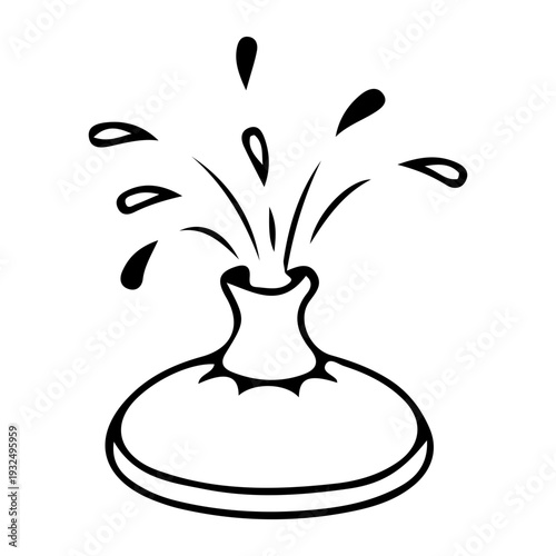 Water Splash Vase Outline