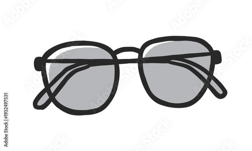 サングラスのシンプルな手書き風のイラスト