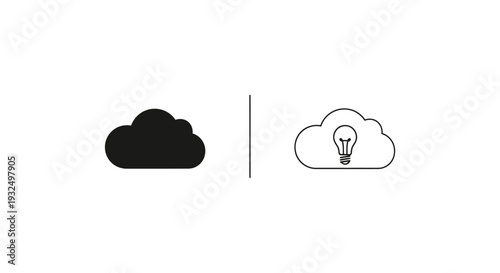 Modern cloud computing icons Vector
