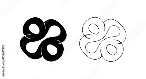 Abstract geometric floral loop design Vector