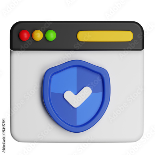 Browser window showing security shield icon