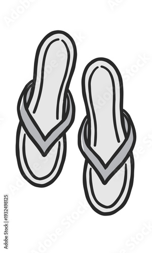 サンダルのシンプルな手書き風のイラスト