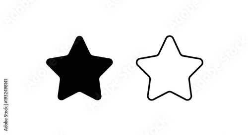 Black star icon contrast set Vector