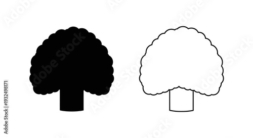 Minimalist Black and White Mushroom Icon Vector Set for Food, Nature, or Fungi-Related Design Projects and Web Graphics isolated on White Background