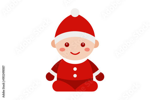  Christmas Baby Santa White Background