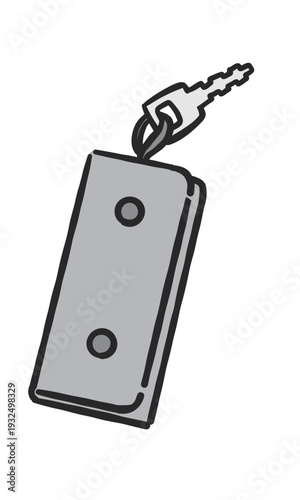 キーケースと鍵のシンプルな手書き風のイラスト