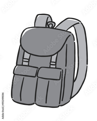 バックパックのシンプルな手書き風のイラスト