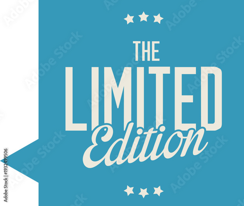 The limited edition logo with a blue background