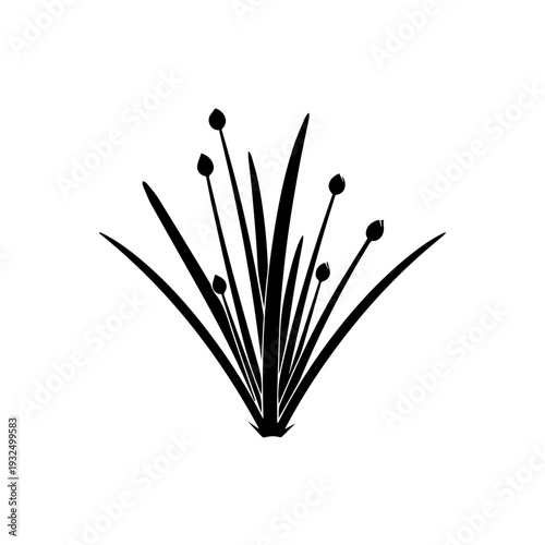 Black abstract brush strokes forming a dynamic visual cluster on white background