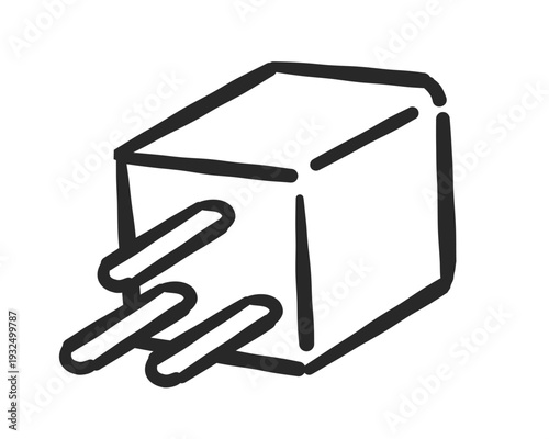 変換プラグのシンプルな手書き風のイラスト