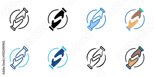 Support icons set multiple style collection. Editable stroke 
