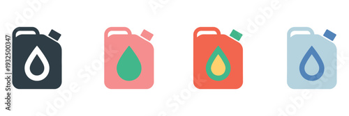 Gasoline icon representing fuel pump, petrol energy concept, fuel station symbol, transportation power element, and modern flat vector illustration