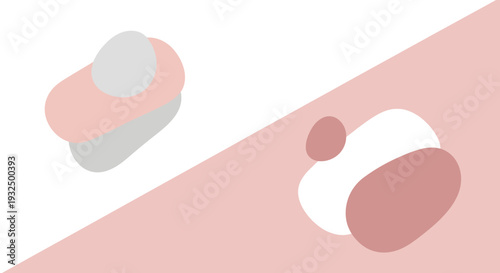 Abstract shapes and soft colors create a minimalist design silhouette