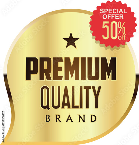 Premium quality brand logo with special offer