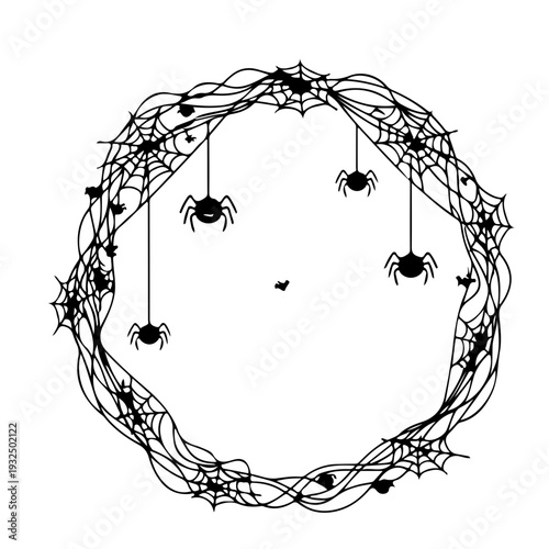 Halloween Spider Web Wreath