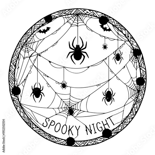 Spooky Night Spider Web Icon