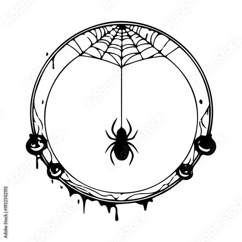 Halloween Spider Web Circle Icon