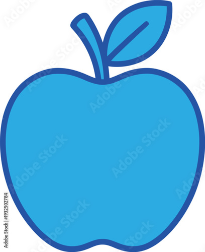 Blue icons representing a healthy diet plan with a checklist and an apple on white background