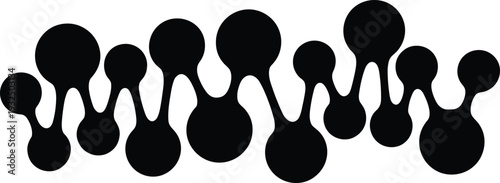 Abstract liquid drip silhouette vector illustration, black flowing paint splash design element isolated on white background for modern graphic