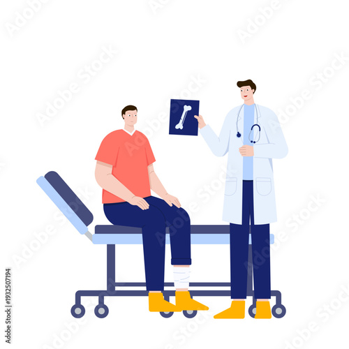 Doctor Shows X-ray to Patient