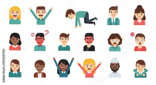 Diverse collection of human faces expressing various emotions and feelings.