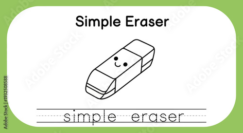 Cute Simple Eraser Drawing with Face, Educational School Supply for Kids