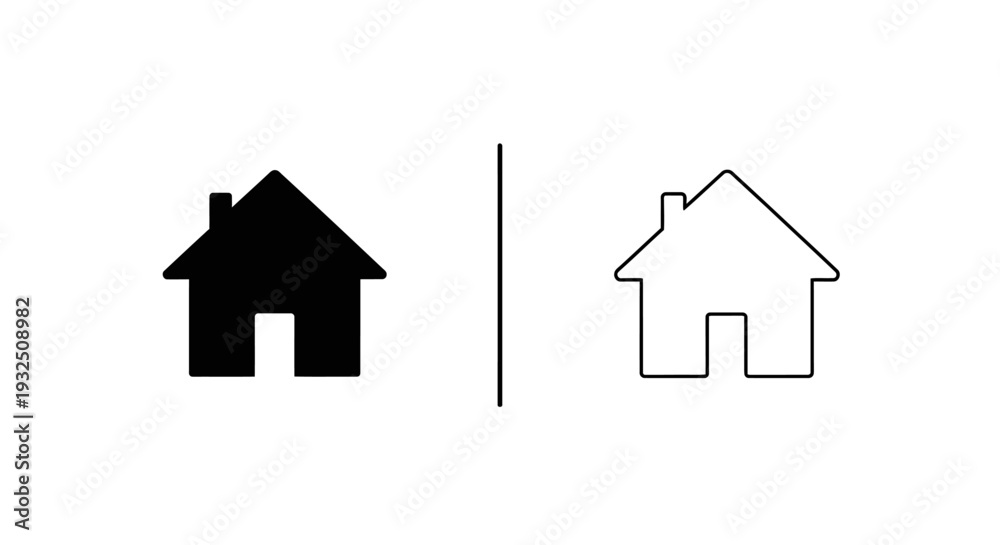 Fototapeta premium Minimalist house icons comparison Vector