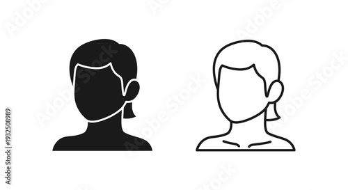 Minimalist headphones icon - male female Vector