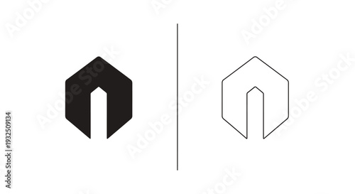Hexagon modern minimalist logo design Vector