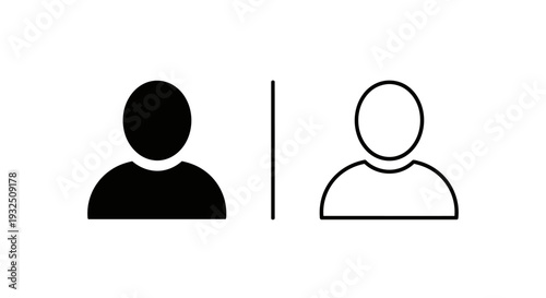 Gender divided silhouette icons Vector
