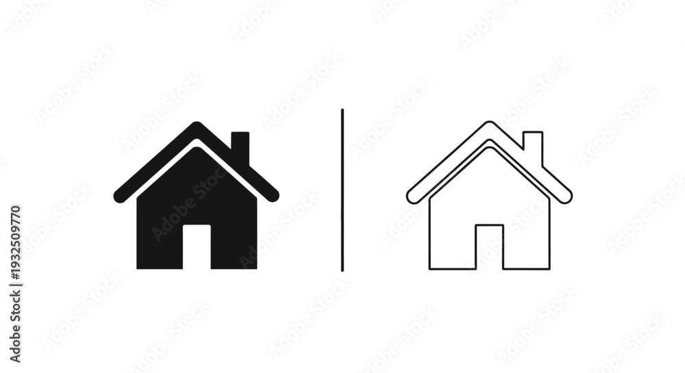 Fototapeta premium Modern minimalist house icons set Vector