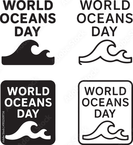 Isolated World Oceans Day, World Oceans Day icon, World Oceans Day vector, Ocean Conservation Awareness, Save Our Oceans Campaign, Marine Life Protection