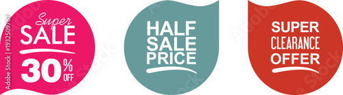 Sale signs with discounts and clearance offers