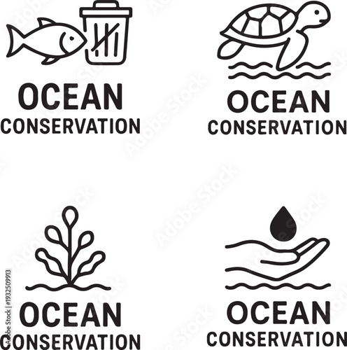Isolated Ocean Conservation Awareness, Ocean Conservation Awareness icon, Ocean Conservation Awareness vector, Marine Protection, Save Our Oceans Campaign, Ocean Cleanup Awareness