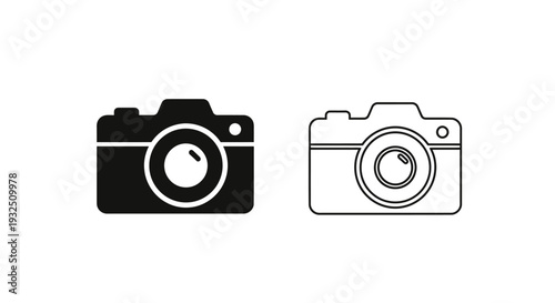 Minimalist camera icons set Vector