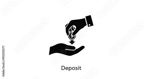 Hand giving coins to another hand a financial transaction silhouette
