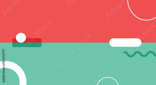 Abstract geometric shapes and a reclining figure silhouette