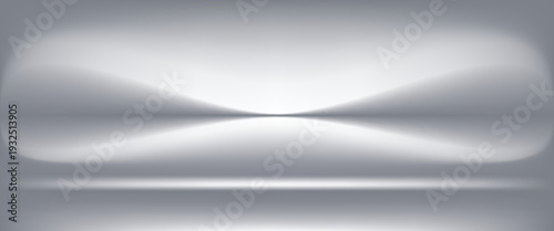White grey studio room. Limbo light background. Abstract 3d gradient backdrop for product presentation. Minimal wall scene spotlight. Showcase, promotion display.
