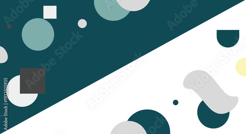 Abstract geometric shapes and colors with a partial dark silhouette