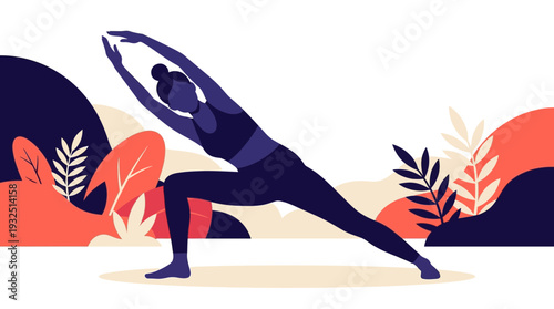 Senior Fitness Lifestyle: Active Elderly Performing Yoga Outdoor