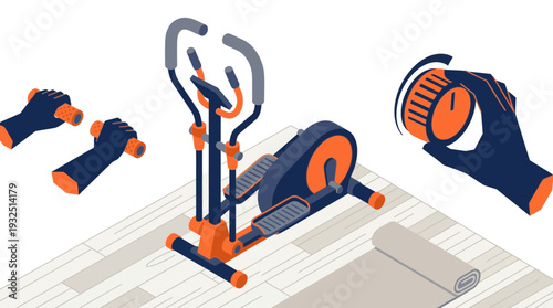 Senior Fitness Workout with Modern Equipment for Older Adults