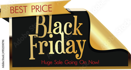 Black friday sale sticker with best price tag