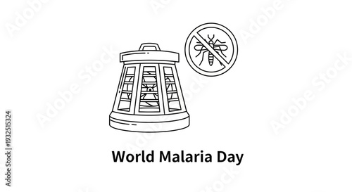 Mosquito Trap and No Mosquito Symbol for World Malaria Day